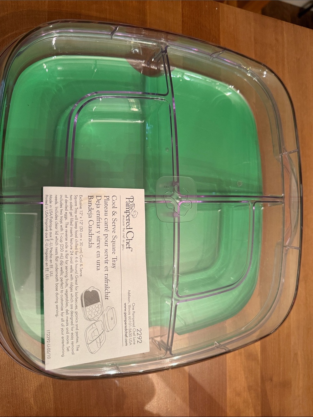 Pampered Chef Cool & Serve Square Tray #2292